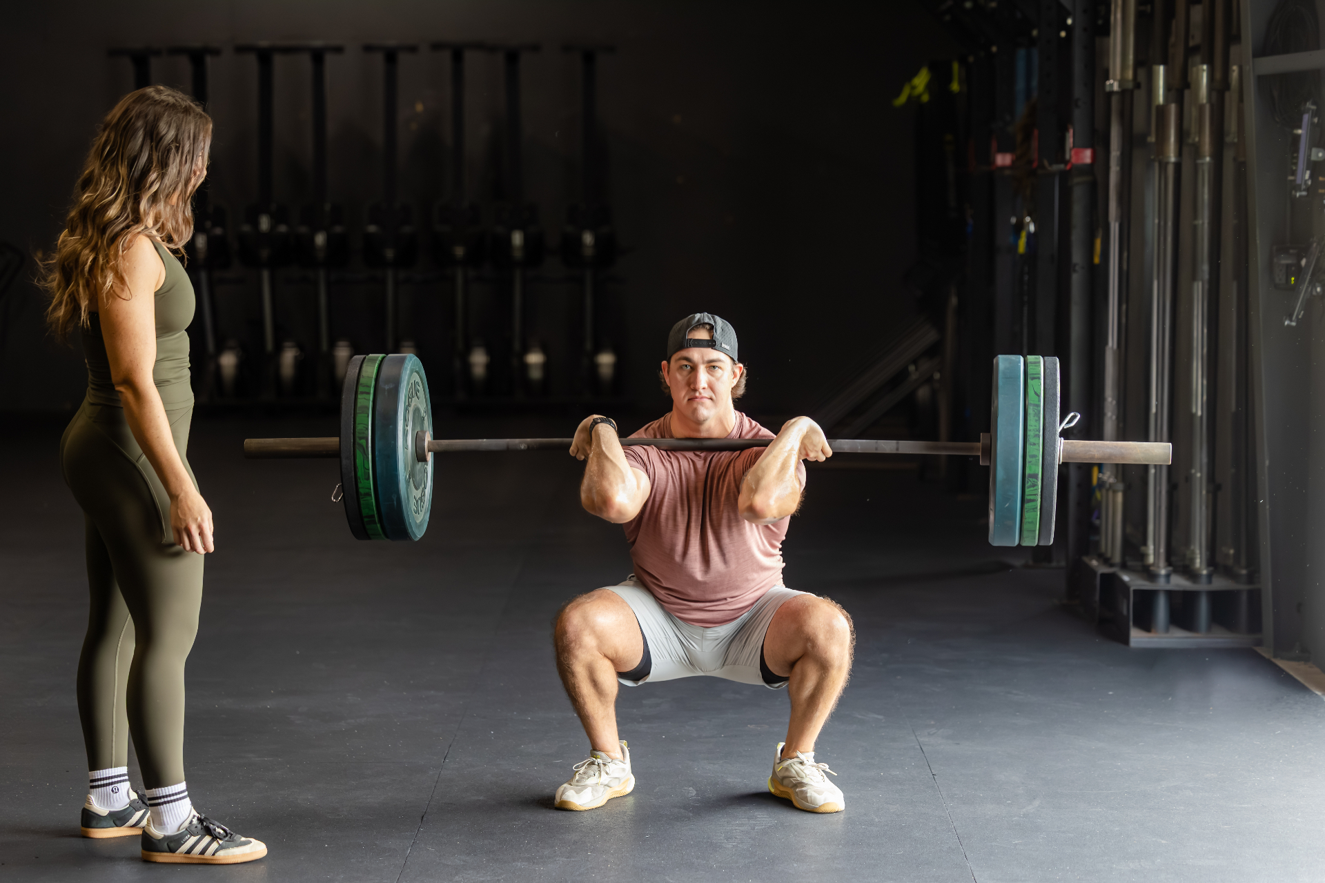 Athlete training in a performance gym